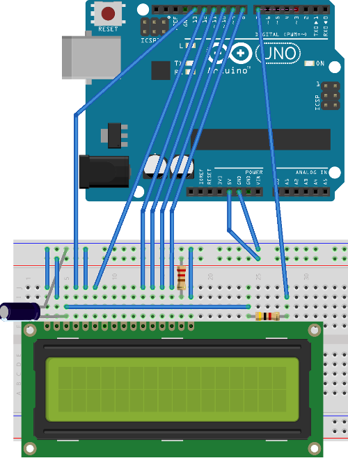 LCD Display connected to Arduino