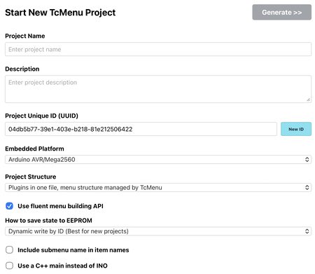 TcMenu Designer Turbo start project