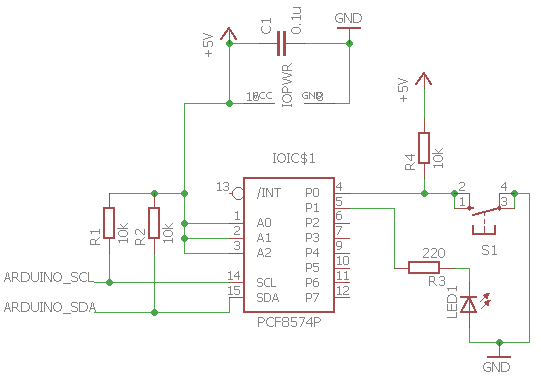 Circuit example for PCF8574 i2c