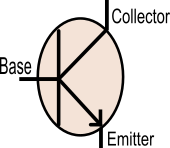 Labelled NPN transitor circuit symbol