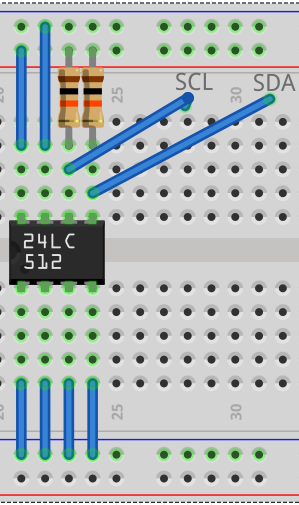 Diagram showing wiring of an i2c eeprom