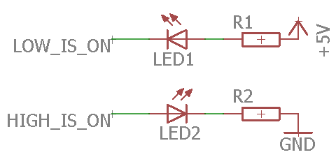 connecting an LED to arduino board - regular and inverse