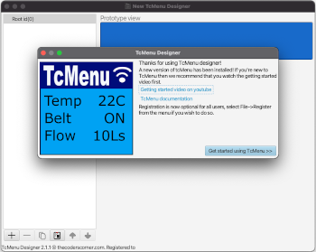 tcMenu - menu designer 2.1 has been released