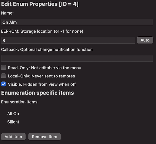 image showing the enumeration editor